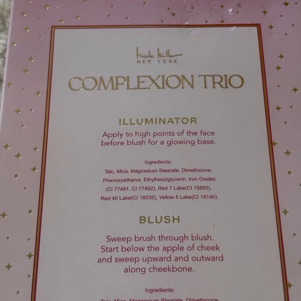Nicole Miller Contour Set Complexion Trio‎ Blush, Illuminator, Highlighter. NEW